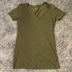 dark green v-neck t-shirt